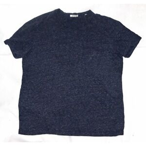 Buck Mason Men's Short Sleeve Heathered Blue Crewneck Shirt Size‎ XL